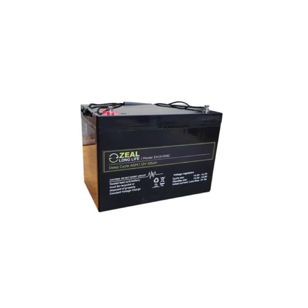 Zeal 12V 105Ah AGM Deep Cycle Battery