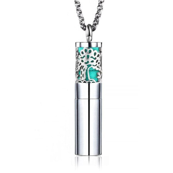 Designer Tree Perfume Essential Oil Locket Bottle Necklace