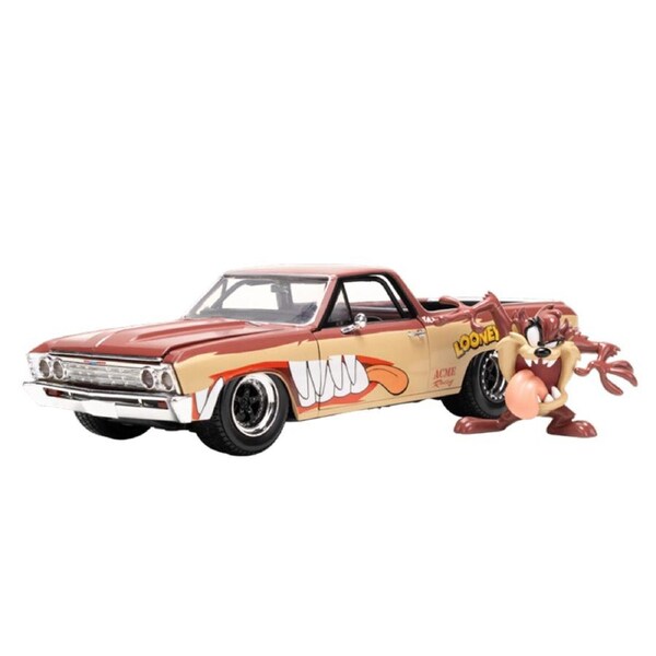 Jada 1:24 Scale Looney Tunes Chevy El Camino With Tassie Devil Diecast Model Toy