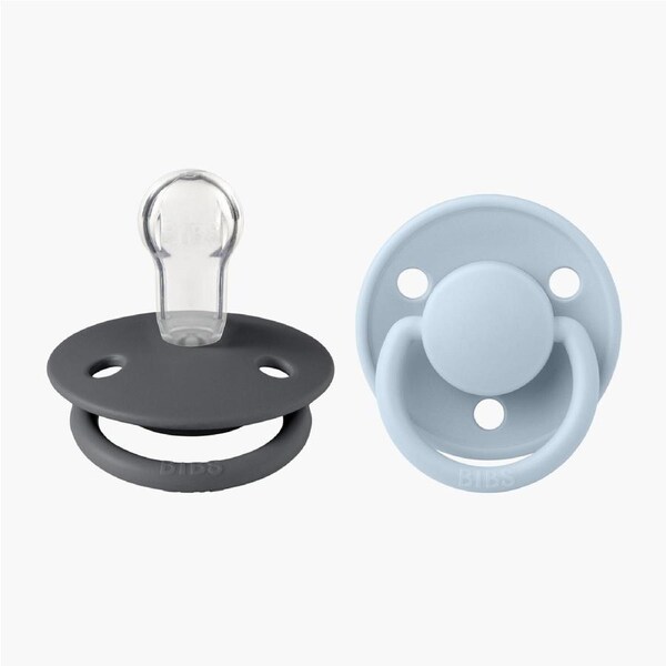 BIBS De Lux - Iron/Baby Blue - (2pk)