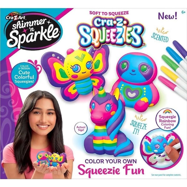 Cra-Z-art - Shimmer N Sparkle Cra-z-squeezies Color Your Own Squeezie Fun