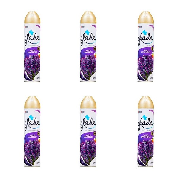 6x Glade Air Freshener Lavender Home/Room Fragrance Spray Odour Remover 225ml