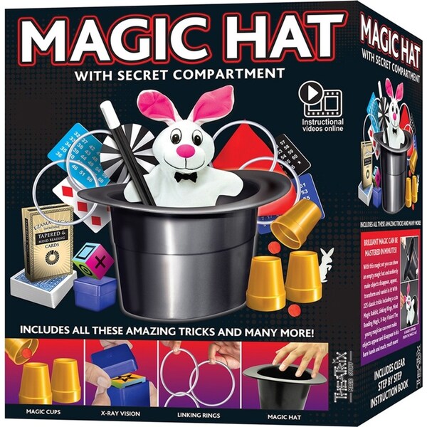 Ezama Magic Hat w/ Secret Compartment 225 Tricks Magician Show Set Kids 7y+