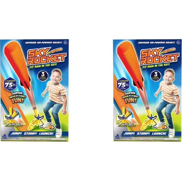 2x Stunt Flyer Stomp Sky Rocket Launcher Kids/Children Outdoor Toy Set 6y+