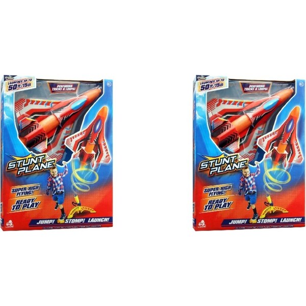 2x Stunt Flyer Stomp Stunt Plane Launch Kids/Children Outdoor Fun Play Toy 6y+