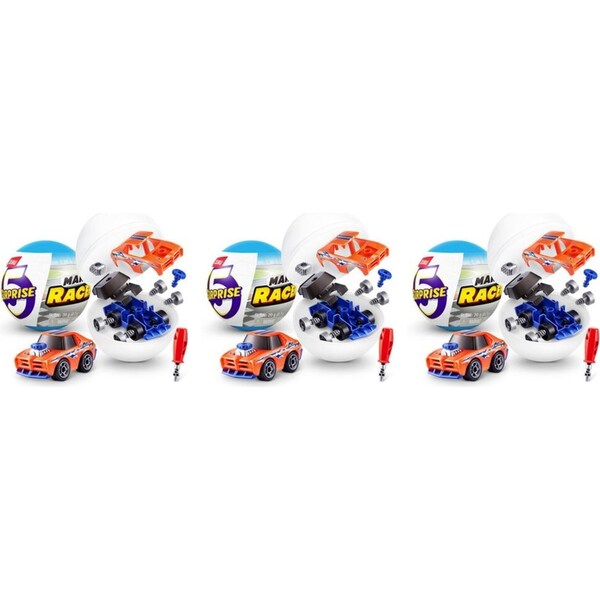 3x Zuru 5 Surprise Make A Racer Series 1 Kids/Children Car Toy Assorted 3y+
