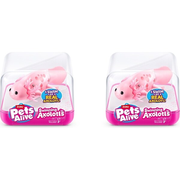 2x Zuru Pet's Alive Robo Axolotls Kids/Children Fun Play Bath Toy Assorted 3y+