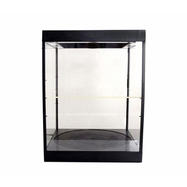 King Creation Black Mirror Backed LED Rotary Showcase For Collectibles Display