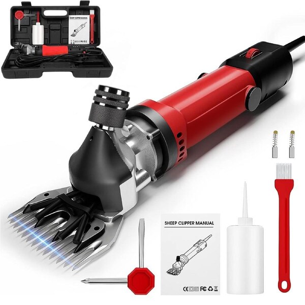 Advwin Electric Sheep Shears 690W,2800R/Min 6 Speed Professional Heavy Duty Electric Shearing Clippers Hand Piece Cutter