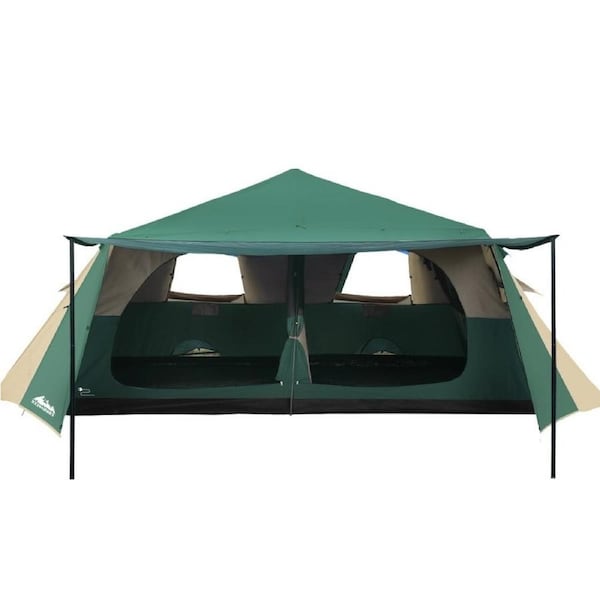 8 Person Family Camping Tent Pop Up Dome Mesh Windows UV Resistant 425x245x212cm