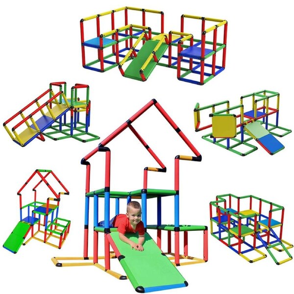 Funphix Jumbo Giant Construction Set (467 pcs) - Create Play Equipment Structures Indoors and Outdoors - Fun & Educational Learning Toys