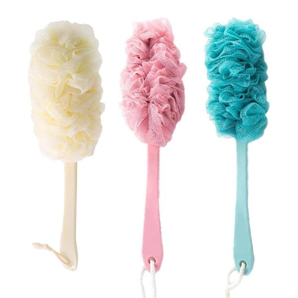 Beakey 3 Pack Back Scrubber for Shower Long Handle Soft Nylon Mesh Bath Ball