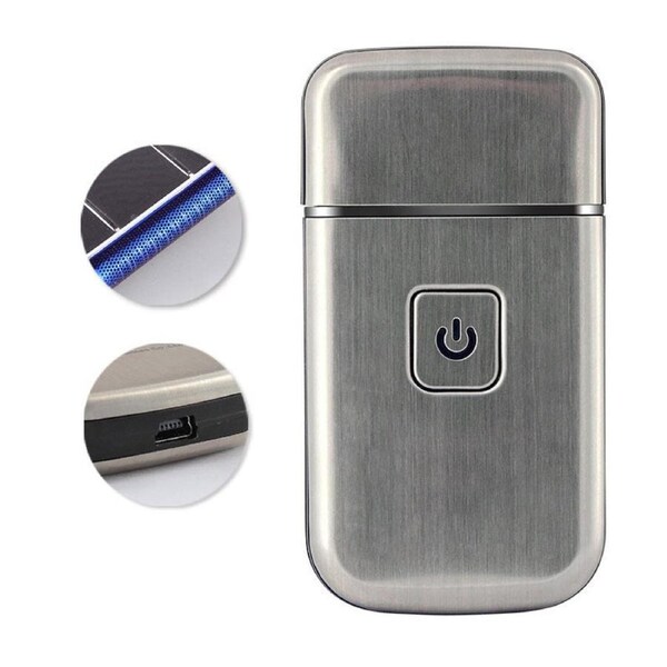 Beakey Mens Mini Electric Razor Cordless USB Charging Travel Portable Face Trimmer-Silver