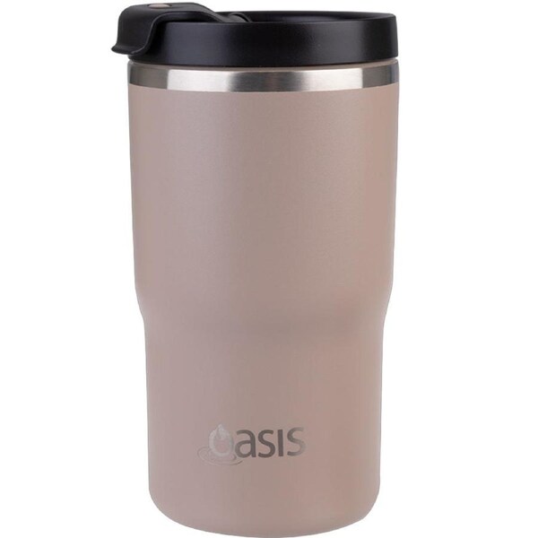 Oasis Ceramic Double Walled Insulated Travel Mug 480ml - Latte