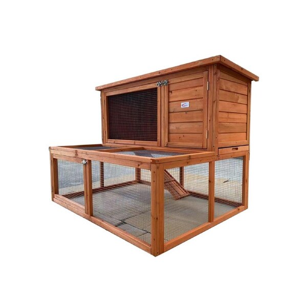 YES4PETS 122 cm Large Wooden with Run Pet Rabbit Hutch Guinea Pig Ferret Cage