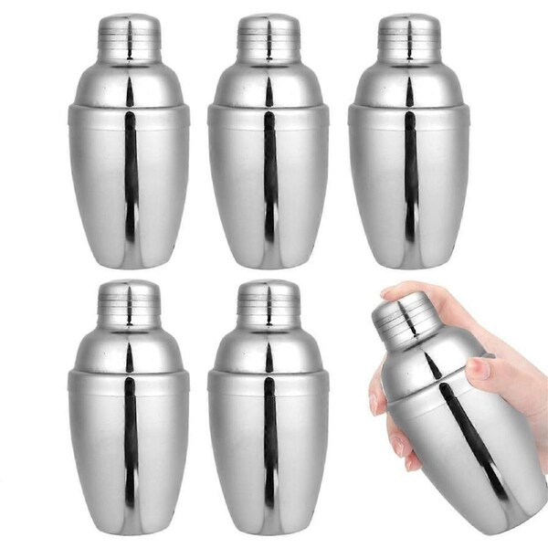 6PCS Mini Cocktail Shaker, Drink Shakers Cocktail,Stainless Mini Shaker, Cocktail Shaker with Strainer, 250ml