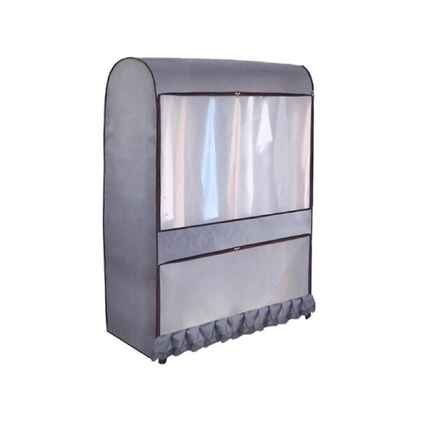Transparent Wardrobe Cover Clothes Cover Oxford Clothes Rack Dust Cover Moisture Proof Water Resistant Lifting Clothes Bag (gray/narrow Waist - Foldab