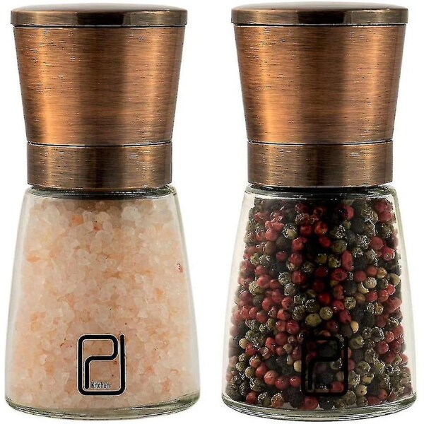 Premium Salt And Pepper Grinder Set - Best Copper Stainless Steel Mill