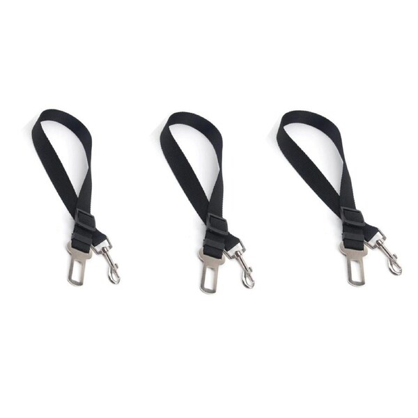 3 X YES4PETS Adjustable Nylon Dog Pet Car Safety Seat Belt Harness Restraint Lead Leash Black