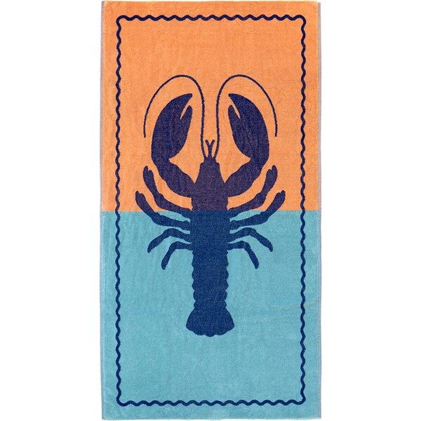 Bambury Jacquard Cotton Beach Towel Soft/Absorbent Rect 90x170cm Lobster