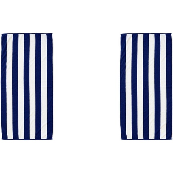 2x Bambury Cotton Ecobeach Towel Soft/Absorbent Rectangle 75x150cm Royal Blue