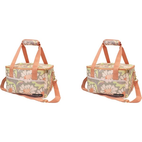 2x Bambury Sadie Cooler Bag Insulated Food Carrier w/ Removeable Strap Small