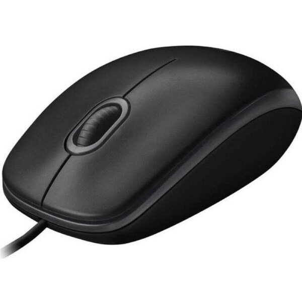 Logitech B100 Optical USB Mouse 800dpi for PC Laptop Mac Tux Full Size Comfort [910-006605]