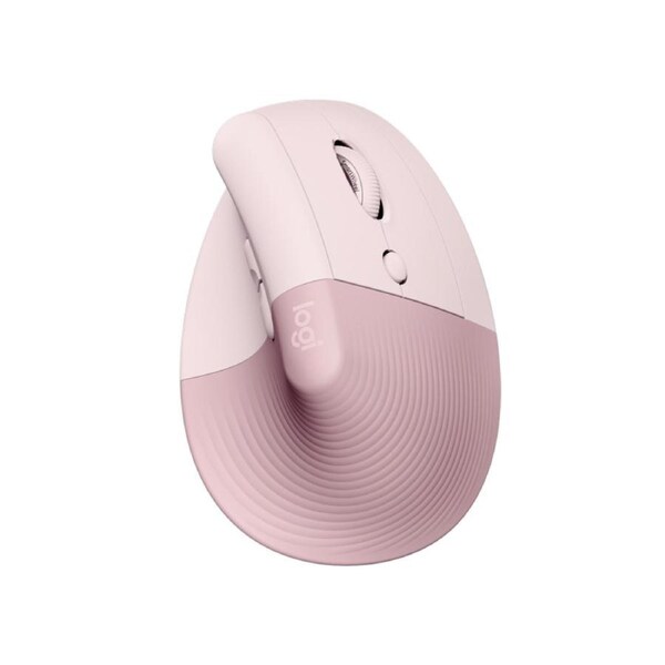 Logitech Lift Vertical Ergonomic Mouse - Rose, Wireless, BT, Quiet clicks [910-006481]