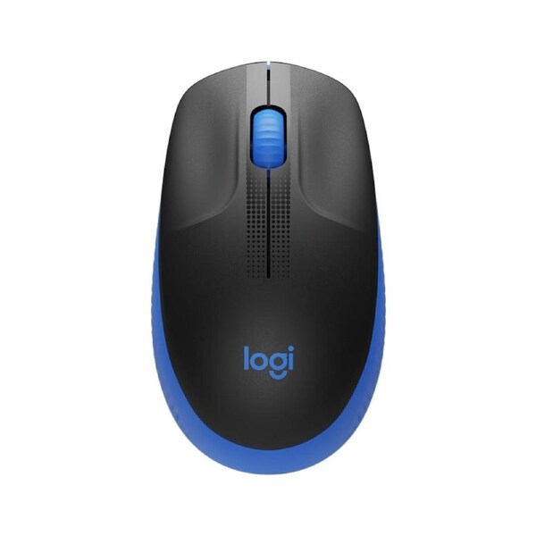 [910-005914] Logitech M190 Full-Size Wireless Mouse - Blue, Comfortable, Contoured design