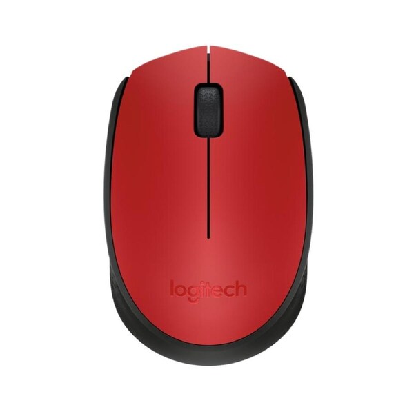 Logitech M171 Wireless Mouse for PC, Mac, Laptop, Optical Tracking - Red/Black [910-004657]