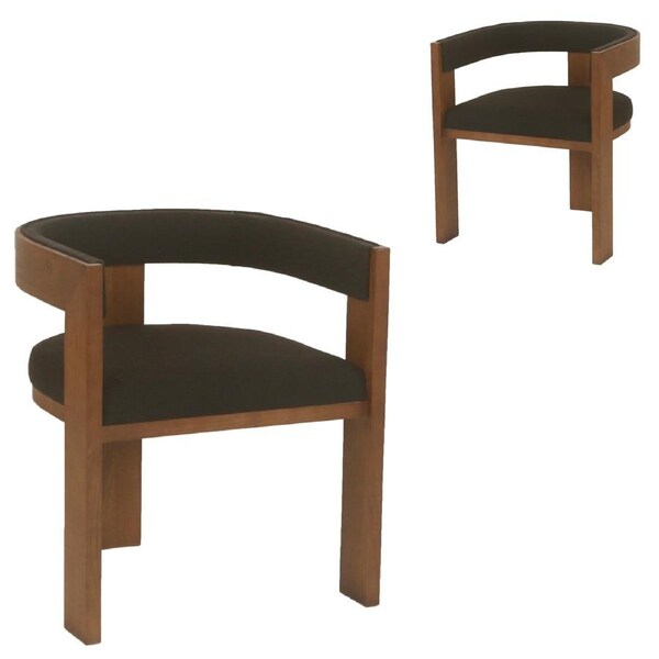 Set of 2 - Miles Brown ELM Dining Chair - Black