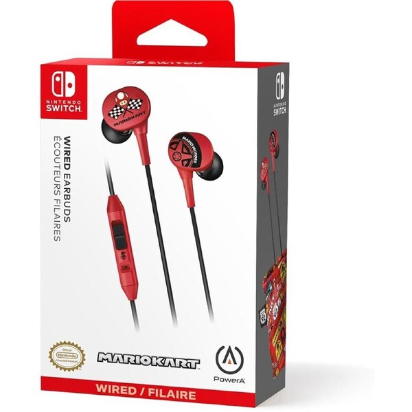 PowerA Wired Earbuds for Nintendo Switch (Mario Kart)