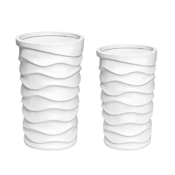 Glasshaus Co. Set of 2 Plant Flower Pot Planter Home Garden Concrete Planter Indoor/Outdoor