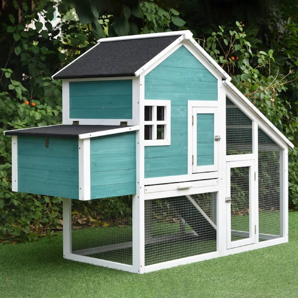 PawHub 1.7m Wooden Chicken Coop Animal Cage Rabbit Hutch Nesting Box With Run