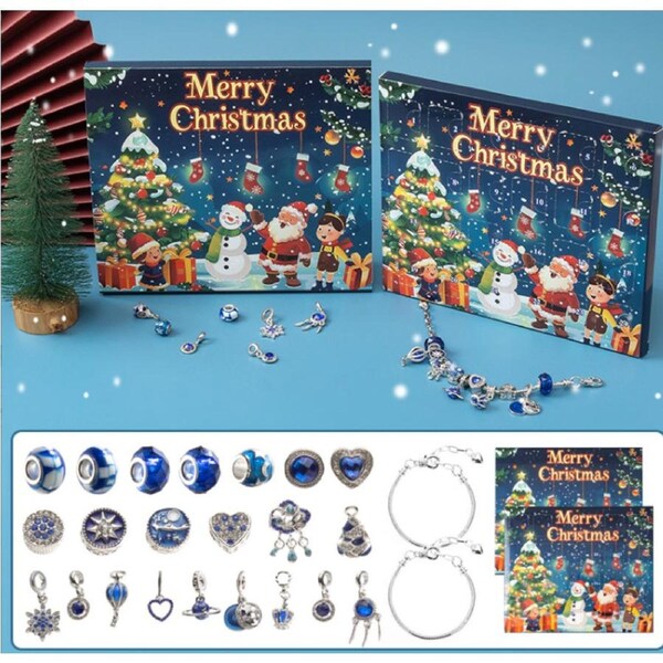 2024 Christmas Advent Calendar 24 Days Countdown Girls Toys Necklace Earrings Rings Jewelry Kids Surprise Gift