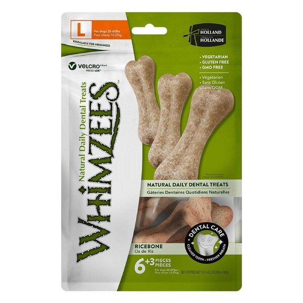 Whimzees RiceBone Medium\Large Value Bag 9s 3 Pack