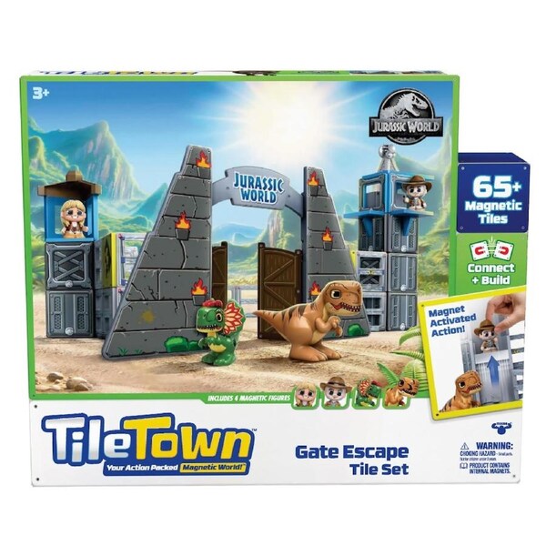 Tile Town Jurassic World Gate Escape Magnetic Tile Playset