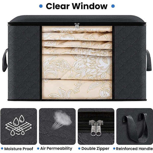 JOYBUY Storage Bag Storage Bags-black and grey