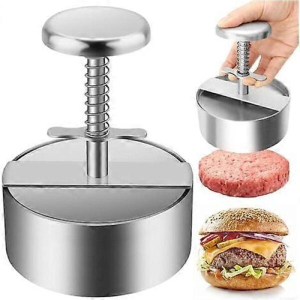JOYBUY Burger Press, 304 Stainless Steel Hamburger Press, Adjustable Ground Steak Burger Press, Easy to Use, Non-Stick Hamburger Press for Family Gathering,