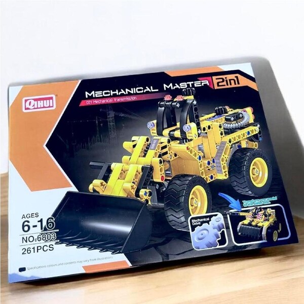 2-in-1 Brick Building Loader Toy Excavator Construction Building Set