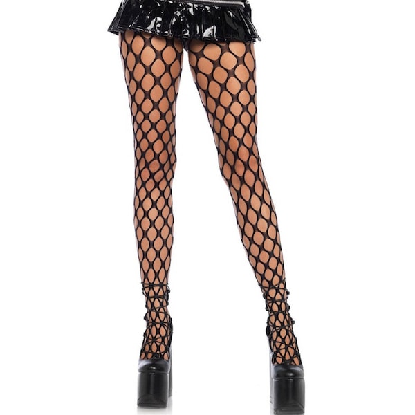 Black Jumbo Pothole Net Tights