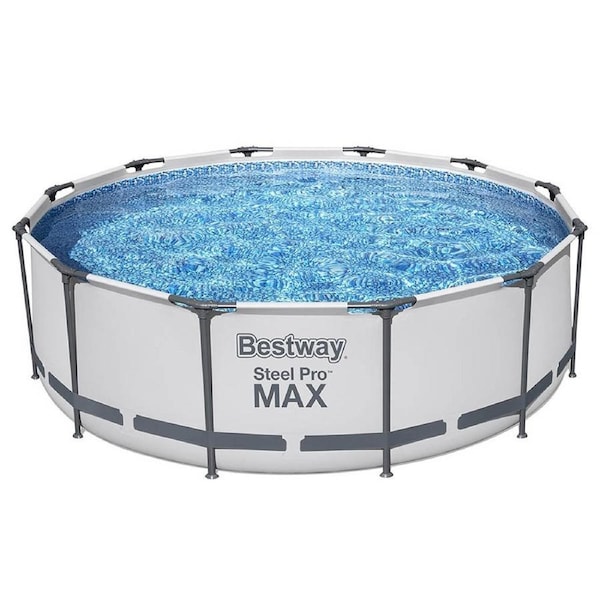 Swimming Pool 366x100cm Steel Frame Round Above Ground Pools w/ Filter Pump