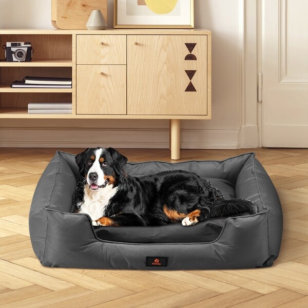 Petzly Orthopedic Dog Bed Pet Calming Sofa Beds Removable Black XXX Large
