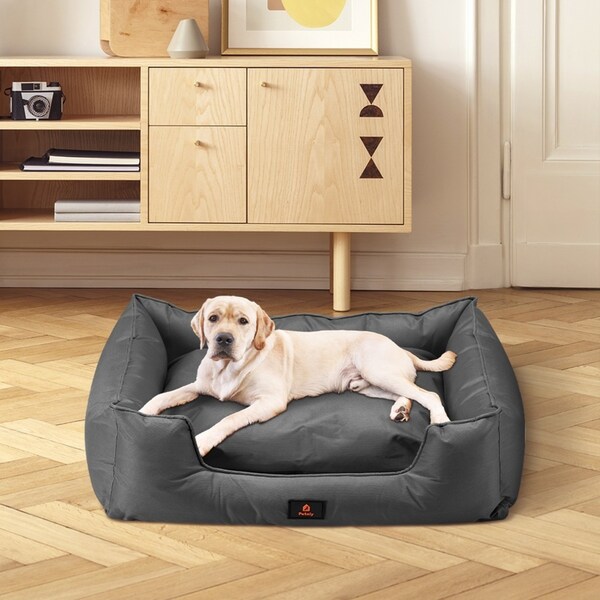 Petzly Orthopedic Dog Bed Pet Calming Sofa Beds Removable Black XX Large