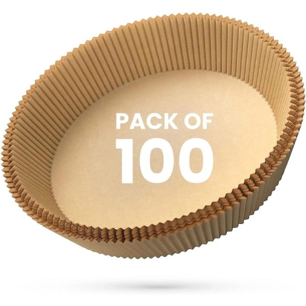 Air Fryer Disposable Paper Liners 100 Pieces Non Stick Waterproof Round Parchment Papers Unbleached Basket Bowl Liner for Cooking and Baking 6.3 Inches