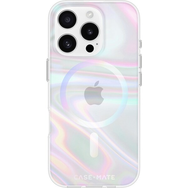 Case-Mate Soap Bubble MagSafe Phone Case For Apple iPhone 16 Pro Iridescent