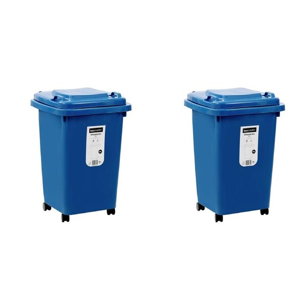 2x Boxsweden 60L/46cm Wheelie Bin Trash/Garbage Waste Storage Container Assort