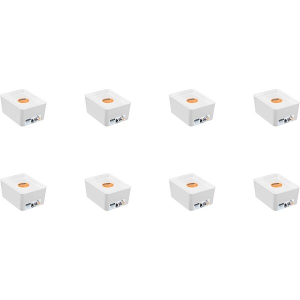 8x Boxsweden Smooth Tidy Box Storage Organiser Container w/ Lid 1.5L/13cm Assort