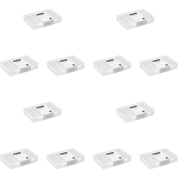 12x Boxsweden Nic-Nac 12-Compartment Container Storage 19.5x13.5cm Asst