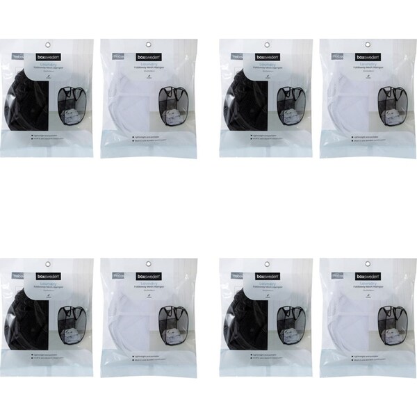 4x Boxsweden Mesh Laundry Foldaway Hamper Dirty Clothes Storage 35x58cm Assorted